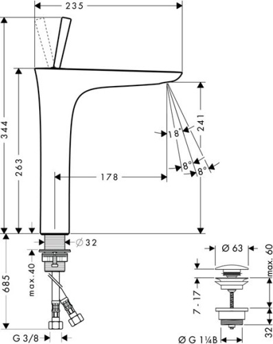 Душевой комплект Hansgrohe PuraVida 15672000 + 15072000 + душевой гарнитур фото 6