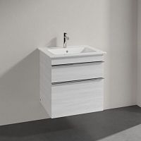 Тумба с раковиной Villeroy & Boch Venticello 55 white wood, с ручками хром