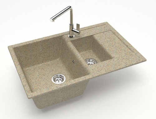 7 011 руб. Мойка кухонная ZETT lab. T210Q005 песочная фото 2 Мойка кухонная ZETT lab. T210Q005 песочная фото 2