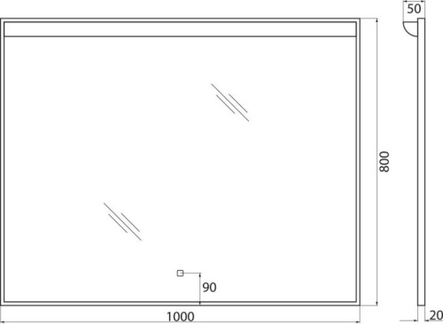 Зеркало BelBagno SPC-UNO-1000-800-TCH фото 3
