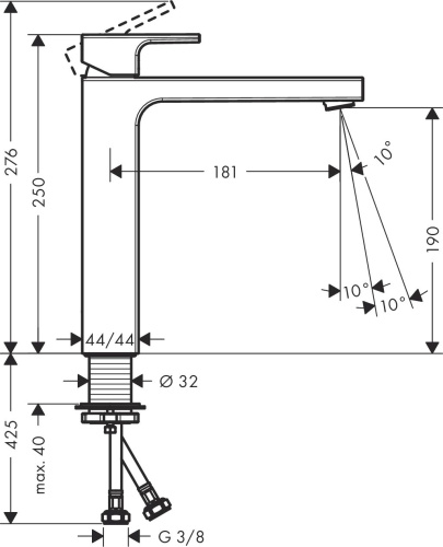 Смеситель Hansgrohe Vernis Shape 71591000 для раковины, хром фото 3