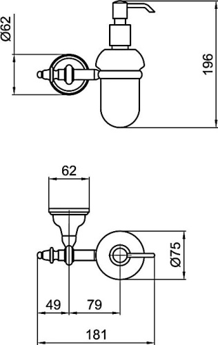 Дозатор Webert Armony AM500201065 бронза фото 2