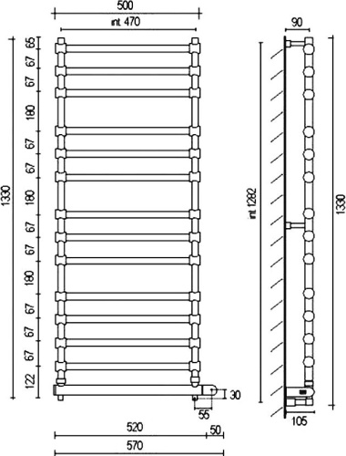 Полотенцесушитель электрический Margaroli Sole 564-14 хром фото 3