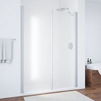 Душевая дверь в нишу Vegas Glass EP-F-2 175 07 10 L профиль матовый хром, стекло сатин