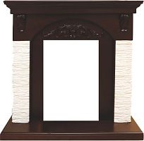 Портал Royal Flame Bern, сланец мелкий белый, темный дуб для очагов Aspen Black/Gold