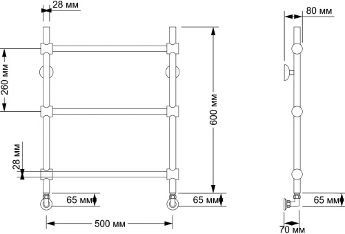Полотенцесушитель водяной Secado Флоренция 2 50x60 (28/28) фото 5
