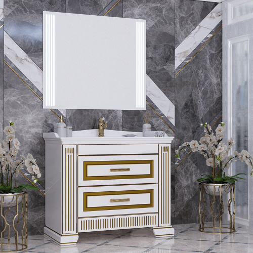 Мебель для ванной Opadiris Оникс 100 золото фото 6