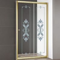 Душевая дверь в нишу Cezares Giubileo-BF-1 стекло с узором, золото