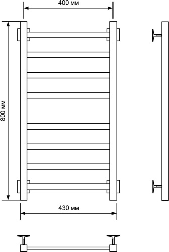 Полотенцесушитель электрический Ника Step-1 80/40 белый матовый, R фото 3