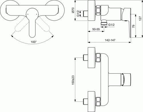 Смеситель Ideal Standard Sesia BC207AA для душа фото 2