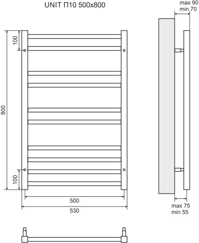 Полотенцесушитель электрический Lemark Unit П10 50x80 фото 4