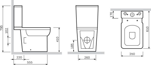 Комплект Унитаз-компакт AM.PM Tender C45A8700SC безободковый + Мебель для ванной STWORKI Хельсинки 65 фото 13