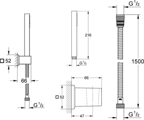 Душевой гарнитур Grohe Euphoria Cube Stick 27889000 фото 3