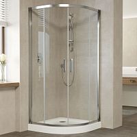Душевой уголок Vegas Glass ZS 100 08 01 профиль глянцевый хром, стекло прозрачное