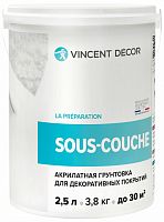 VINCENT DECOR SOUS COUCHE краска грунт укрывная для декоративных штукатурок (4,5л)