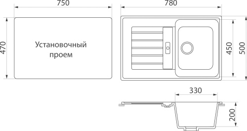 Мойка кухонная DIWO Пушкин GWS-24 бежевая фото 3