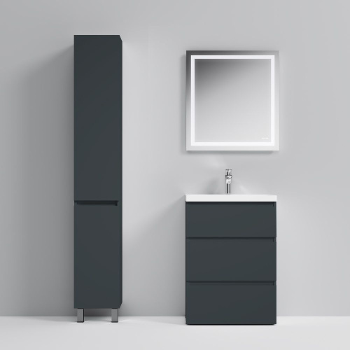 Мебель для ванной AM.PM Gem S 60 графит матовый, напольная, с 3 ящиками фото 2