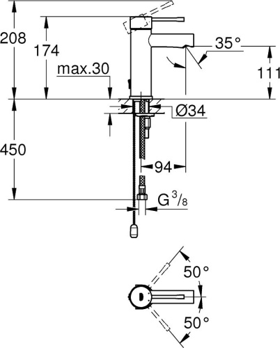 Смеситель Grohe Essence New 32899001 для раковины, хром фото 2