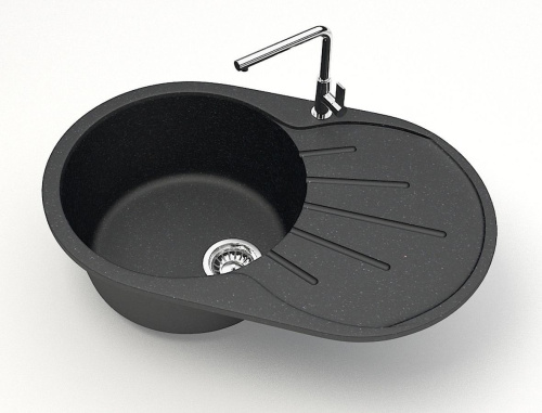 5 889 руб. Мойка кухонная ZETT lab. T110Q004 черная фото 2 Мойка кухонная ZETT lab. T110Q004 черная фото 2