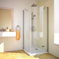 Душевой уголок GuteWetter Lux Square GK-103 правый 90x90 см стекло бесцветное, профиль хром