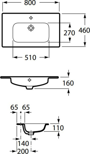 Тумба с раковиной Roca The Gap 80, 2 ящика, белый глянец фото 15