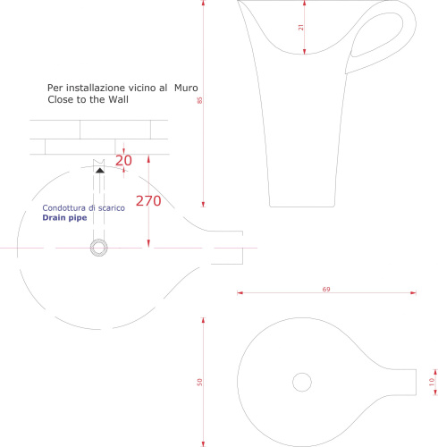 Раковина ArtCeram Cup OSL004 черная с белым фото 5