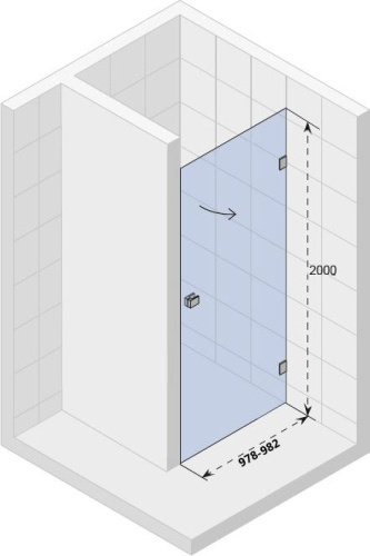 Душевая дверь в нишу Riho Scandic Mistral M101 100 см, R фото 3
