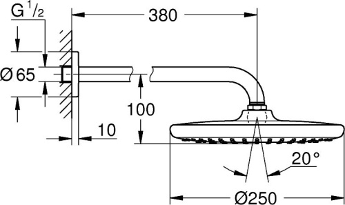 Верхний душ Grohe Tempesta 250 26668000 фото 4