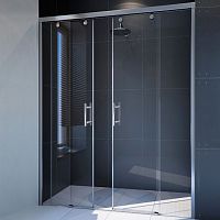 Душевая дверь в нишу GuteWetter Slide Door GK-864 130 см стекло бесцветное, профиль хром