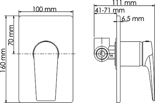 Смеситель Wasserkraft Aisch 5551 С ВНУТРЕННЕЙ ЧАСТЬЮ, для душа фото 2