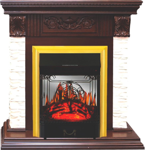 Портал Royal Flame Luxemburg, сланец, темный дуб для очагов Aspen Black/Gold фото 2