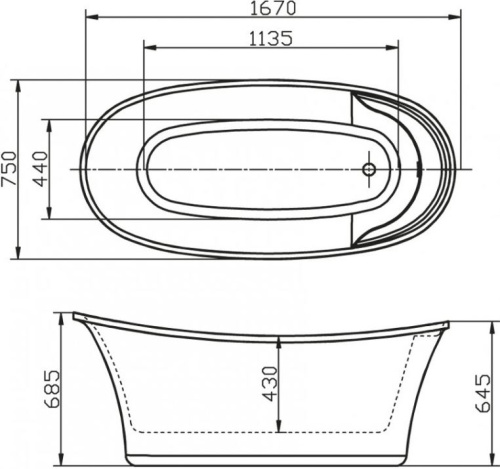 Акриловая ванна BelBagno BB302 170x75 фото 4