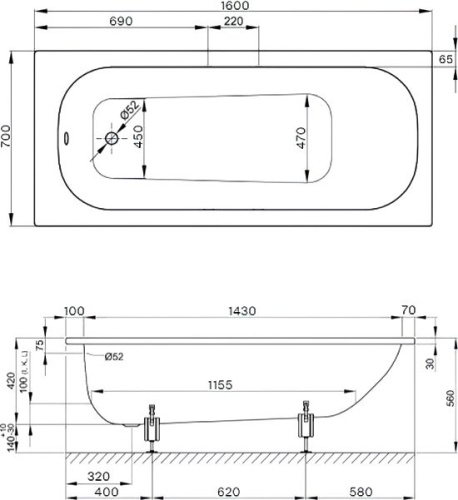 Стальная ванна Bette Form 160x70 фото 6