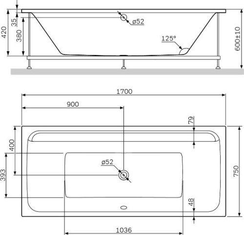 Акриловая ванна AM.PM Inspire V2.0 170х75 фото 3