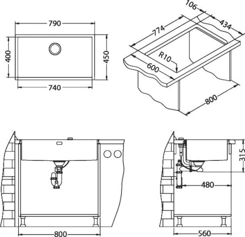 Мойка кухонная Alveus Quadrix 60 фото 3