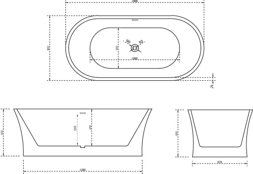 Акриловая ванна Abber AB9201-1.6 160x80 фото 4