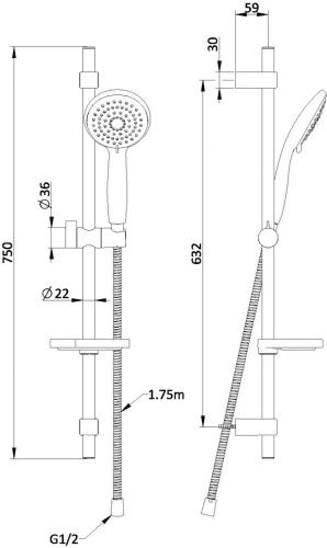 Душевой гарнитур Swedbe Calypso 5011 фото 2