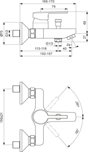 6 710 руб. Смеситель Vidima Logik BA279AA для ванны с душем фото 2 Смеситель Vidima Logik BA279AA для ванны с душем фото 2