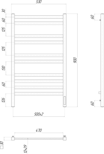 Полотенцесушитель электрический Lemark Melange П10 50x90, хром фото 2