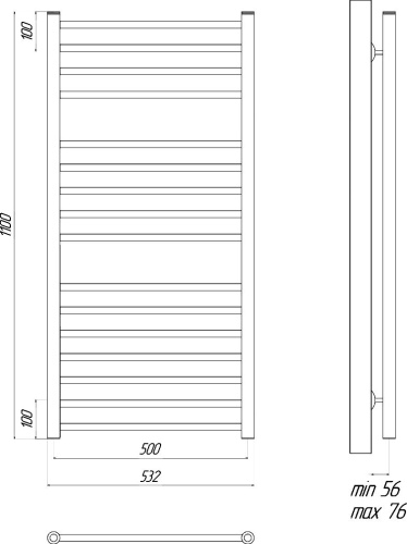 Полотенцесушитель электрический Lemark Ursus П16 50x110, хром фото 2