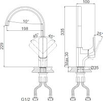 Смеситель D&K Berlin DA1432421 для кухонной мойки, грей