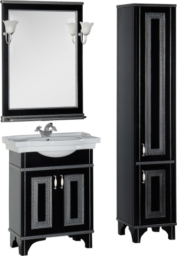Зеркало Aquanet Валенса 70 черный краколет, серебро фото 4