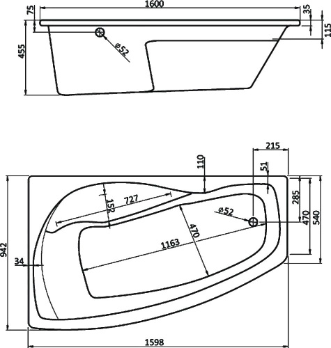 Акриловая ванна Santek Майорка XL 160x90 R фото 3