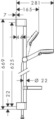 Душевой гарнитур Hansgrohe Crometta Vario 650 26553400 с мыльницей фото 5