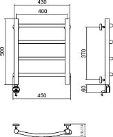 Полотенцесушитель электрический Aquanerzh Дуга L 50x40