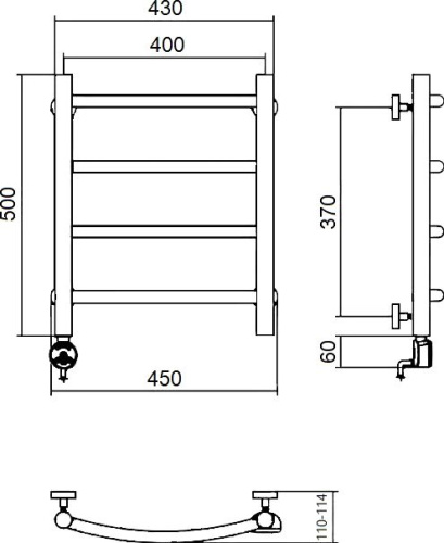 Полотенцесушитель электрический Aquanerzh Дуга L 50x40