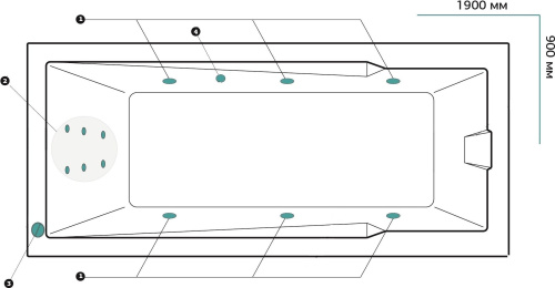 Акриловая ванна Marka One Raguza 01ра1990ГМст Стандарт, 190x90 фото 2 Акриловая ванна Marka One Raguza 01ра1990ГМст Стандарт, 190x90 фото 2