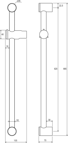 Душевая штанга Ravak 972.00 60 см фото 3