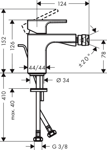 Смеситель Hansgrohe Vernis Shape 71211670 для биде, черный фото 2