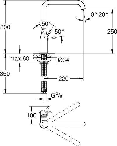 Смеситель Grohe Essence 30269000 для кухонной мойки фото 5